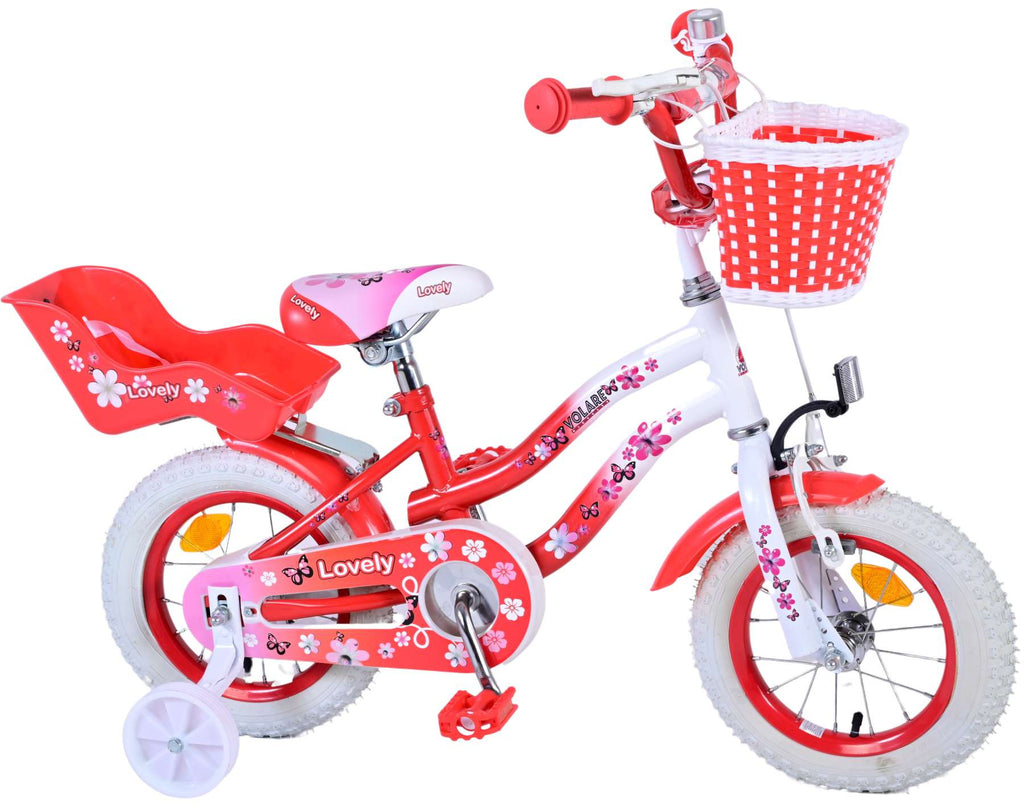 Volare Lovely Kinderfiets Meisjes 12 inch Rood Wit