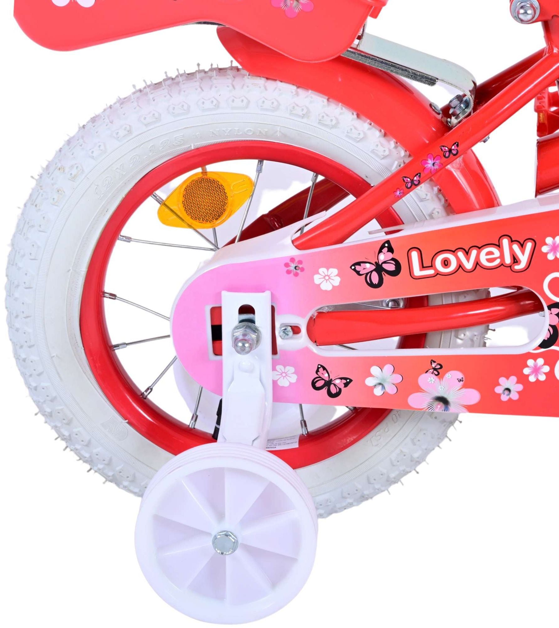 Volare Lovely Kinderfiets Meisjes 12 inch Rood Wit