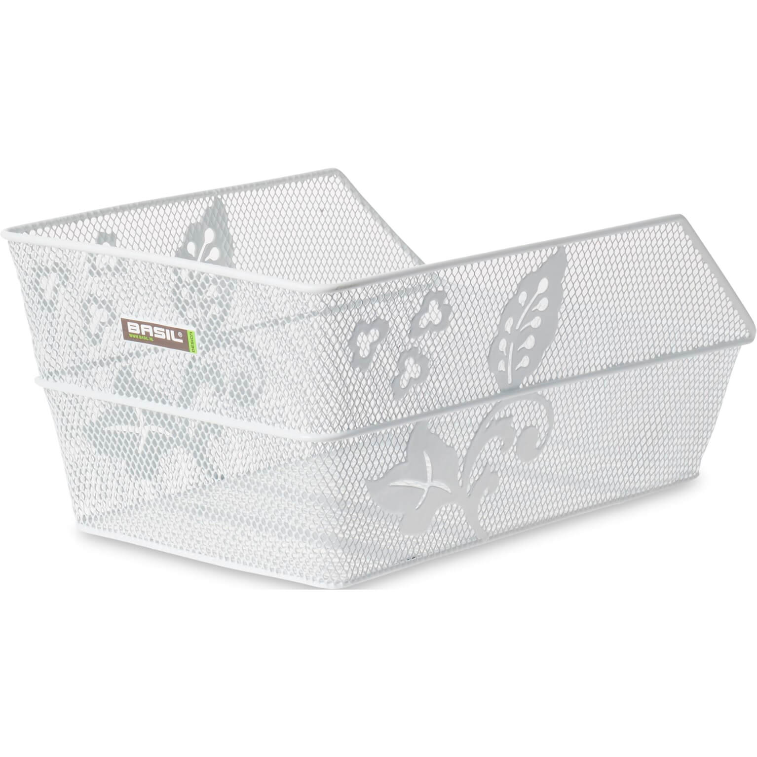 Basil Cento Flower - fietsmand - achterop - wit