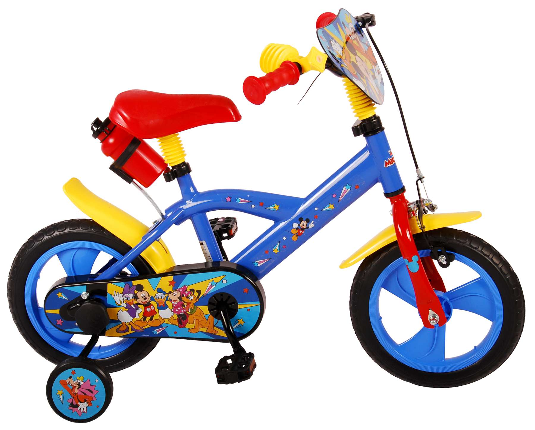 Mickey mouse Mickey Kinderfiets 12 inch Rood/Blauw Doortrapper