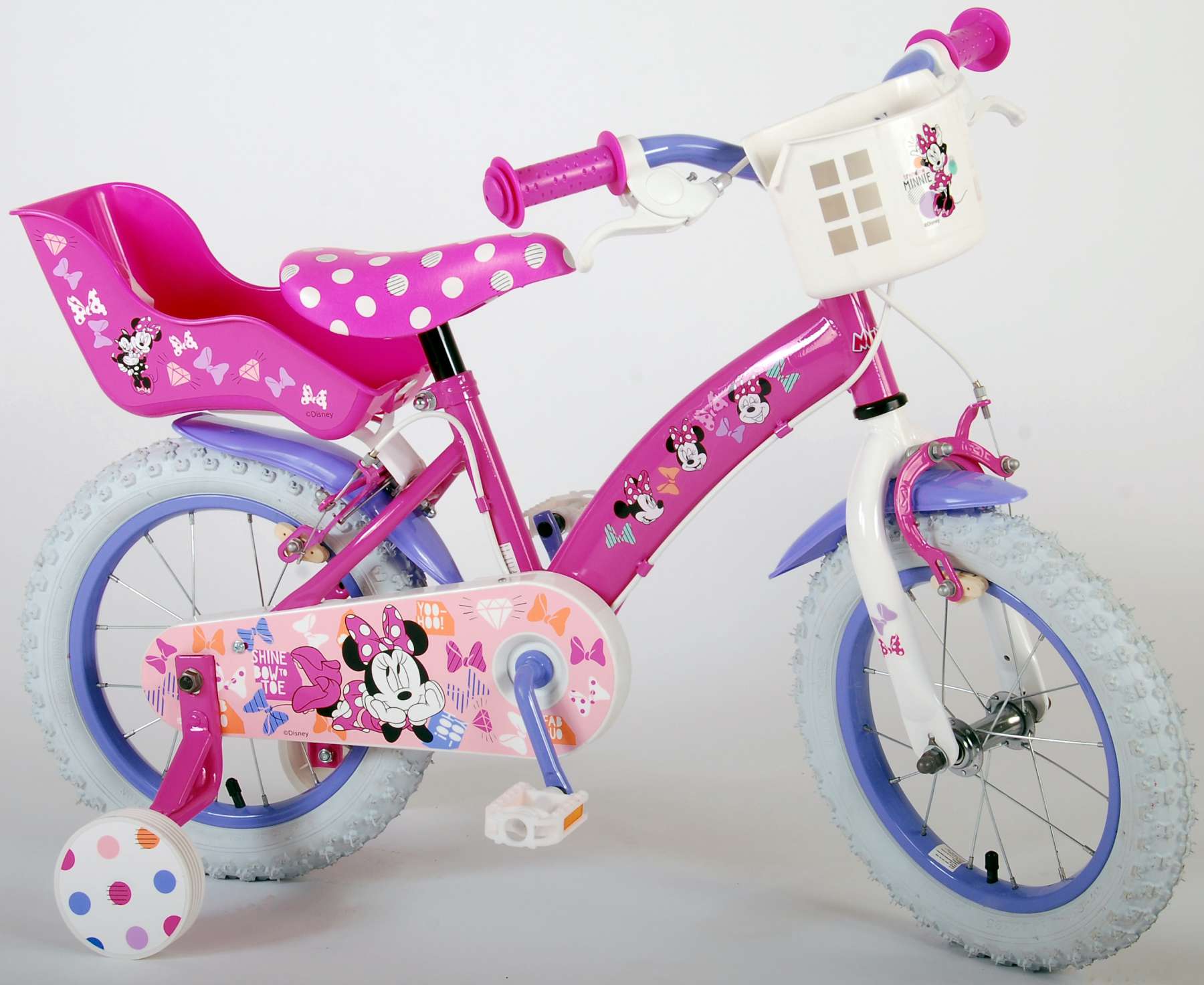 Disney Minnie Cutest Ever! - Kinderfiets - Meisjes - 12 inch - Roze - Twee Handremmen
