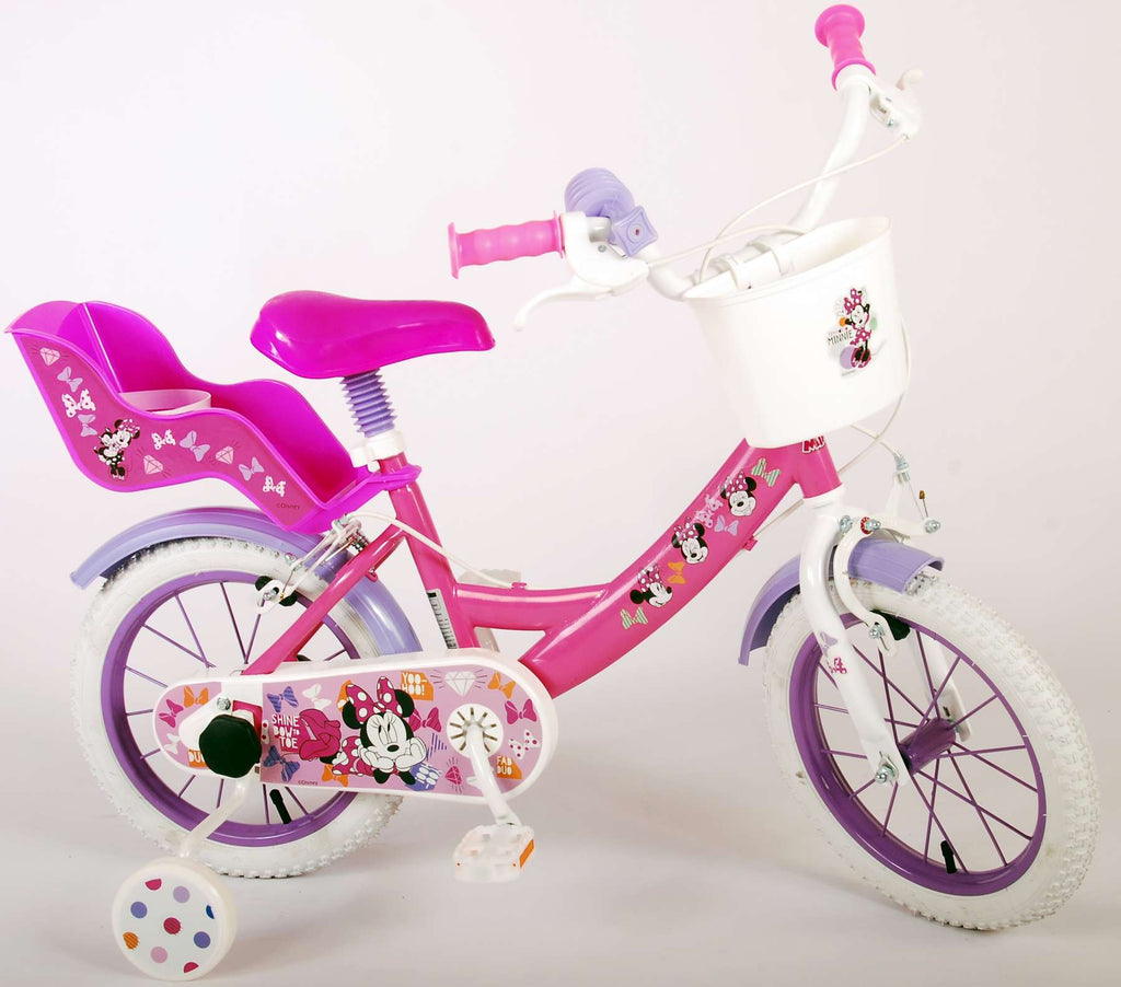 Disney Minnie Cutest Ever! - Kinderfiets - Meisjes - 14 inch - Roze - Twee Handremmen