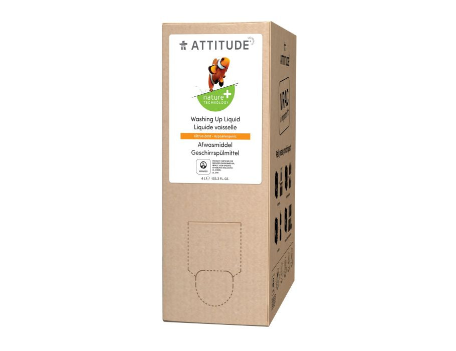 attitude afwasmiddel nature+ - lemon zest bib - 4l