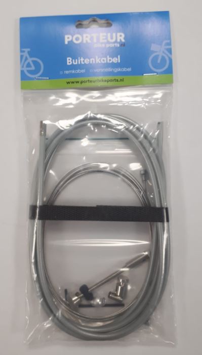 Porteur buitenkabel rem zilver