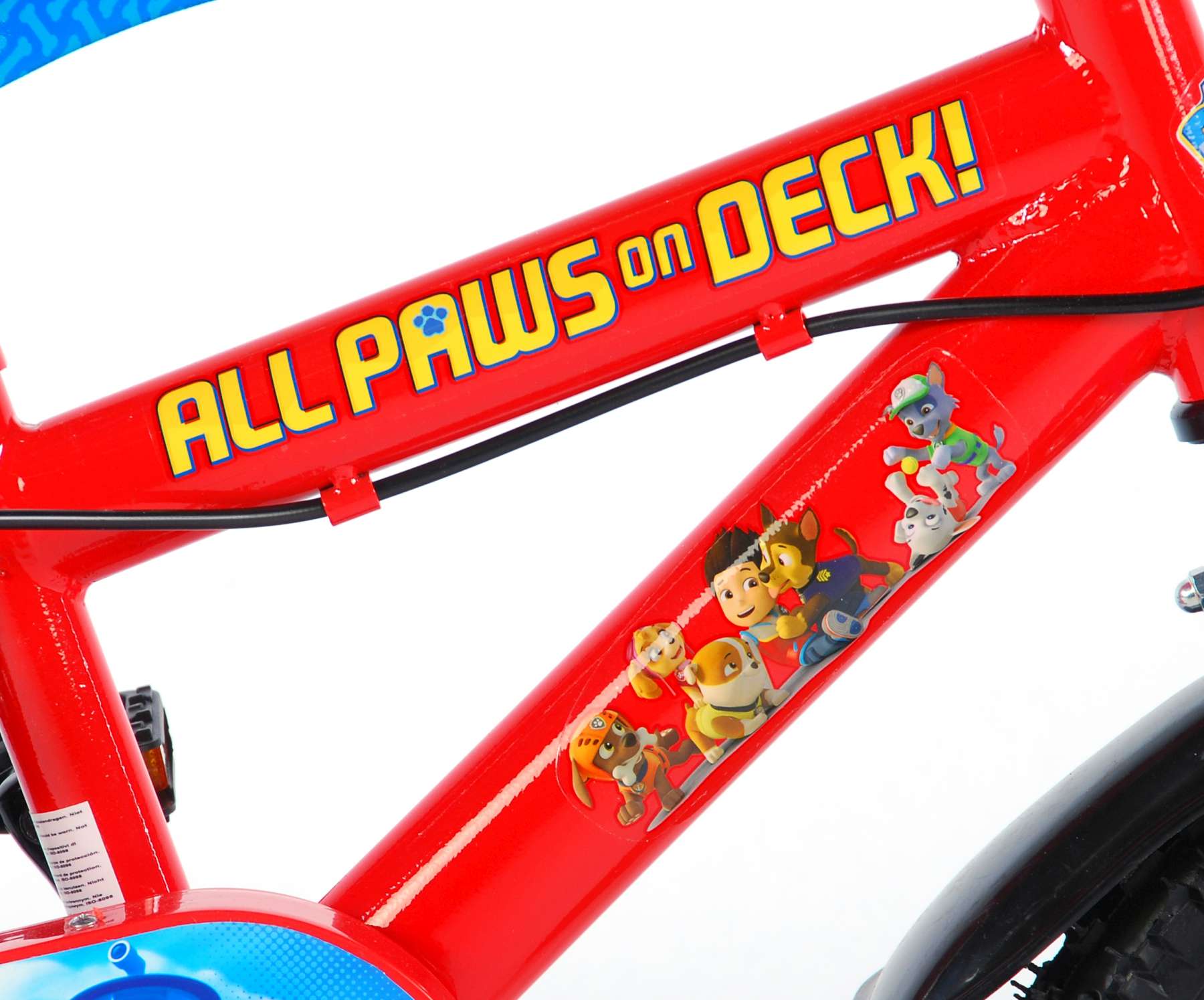 Paw Patrol Kinderfiets Jongens 12 inch Rood/Blauw Twee handremmen