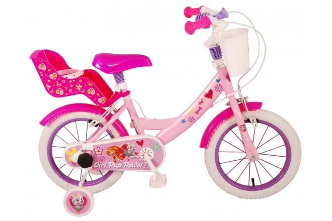 Paw patrol kinderfiets - meisjes - 14 inch - roze - twee handremmen
