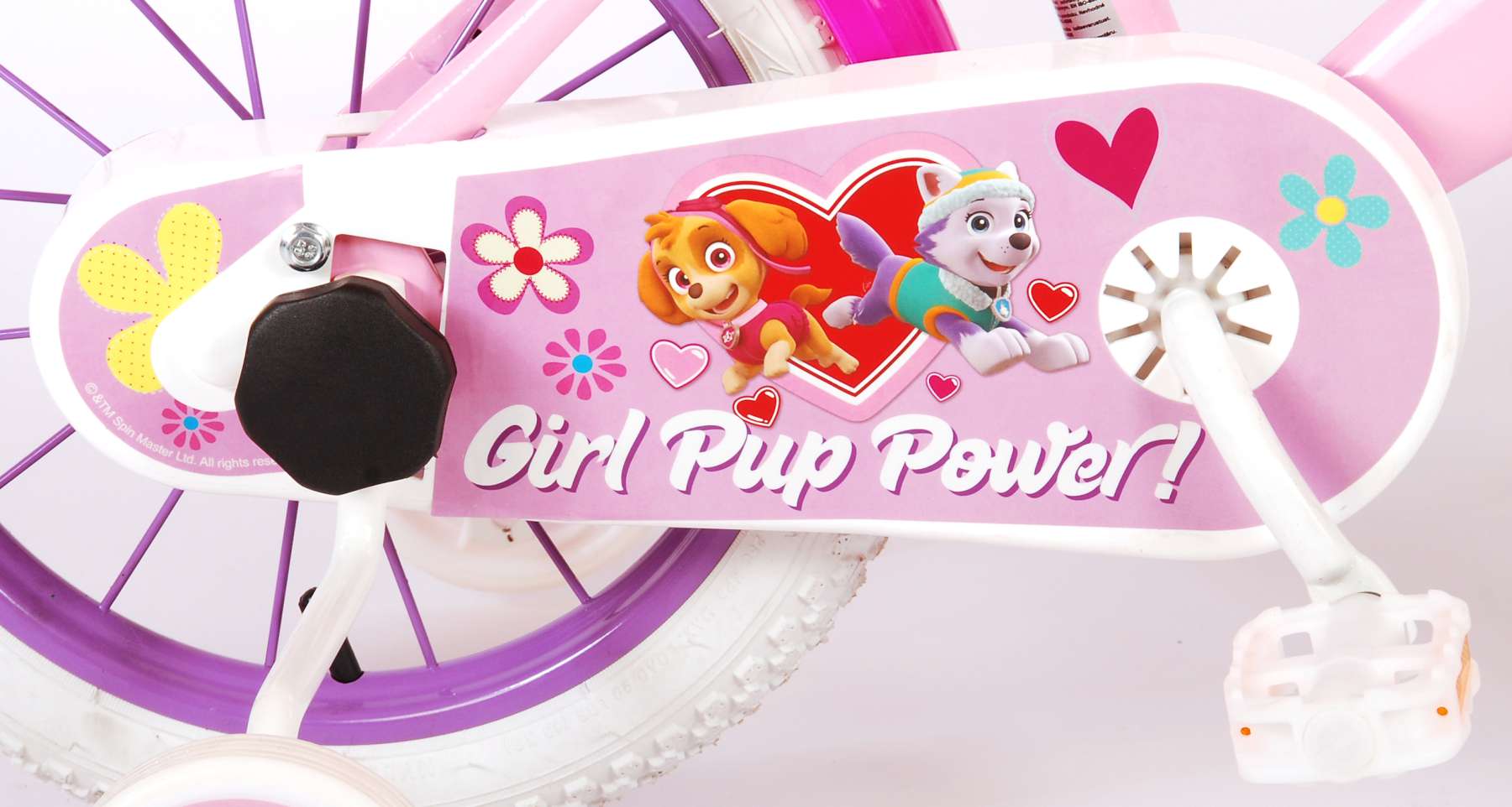 Paw patrol kinderfiets - meisjes - 14 inch - roze - twee handremmen