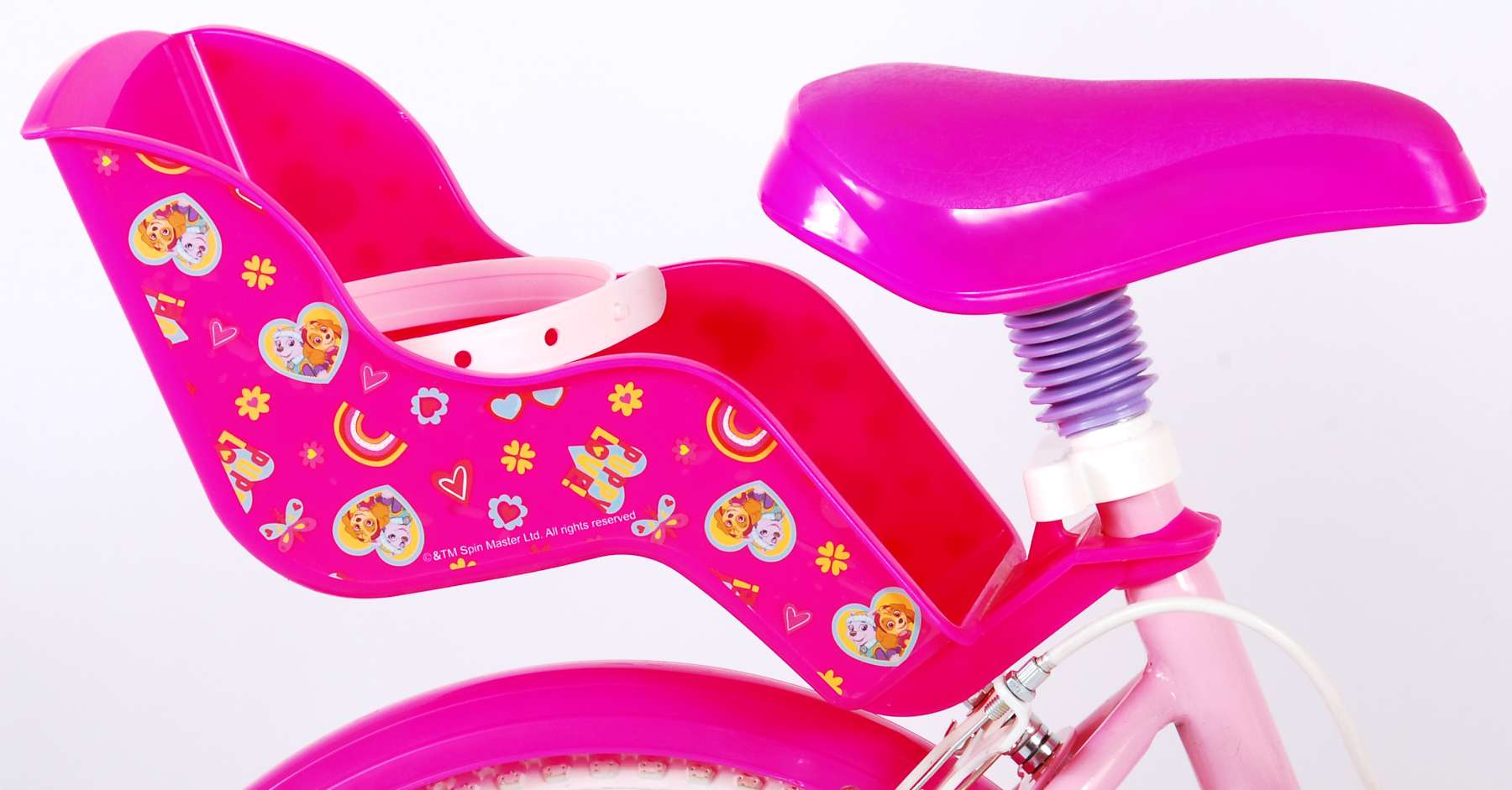 Paw patrol kinderfiets - meisjes - 14 inch - roze - twee handremmen