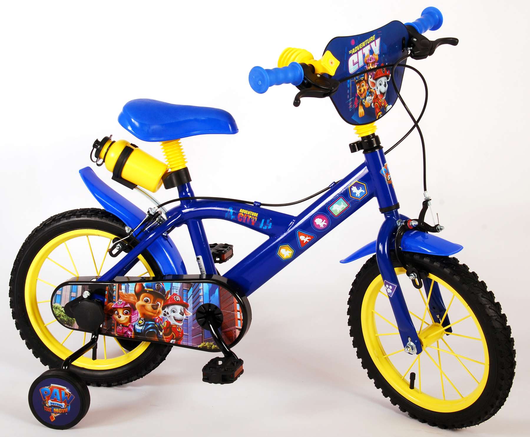 paw patrol the movie kinderfiets - jongens - 14 inch - blauw - twee handremmen