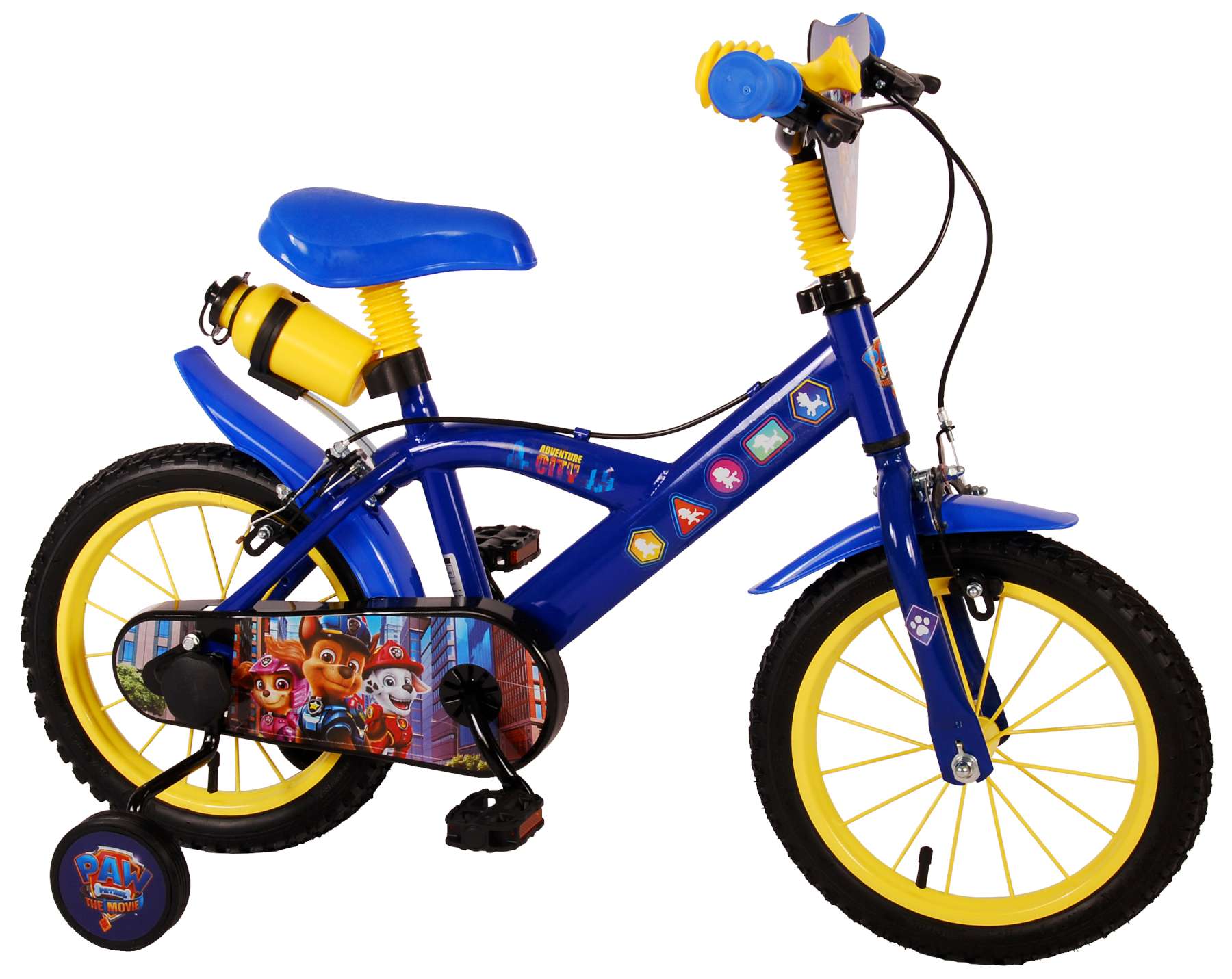 paw patrol the movie kinderfiets - jongens - 14 inch - blauw - twee handremmen