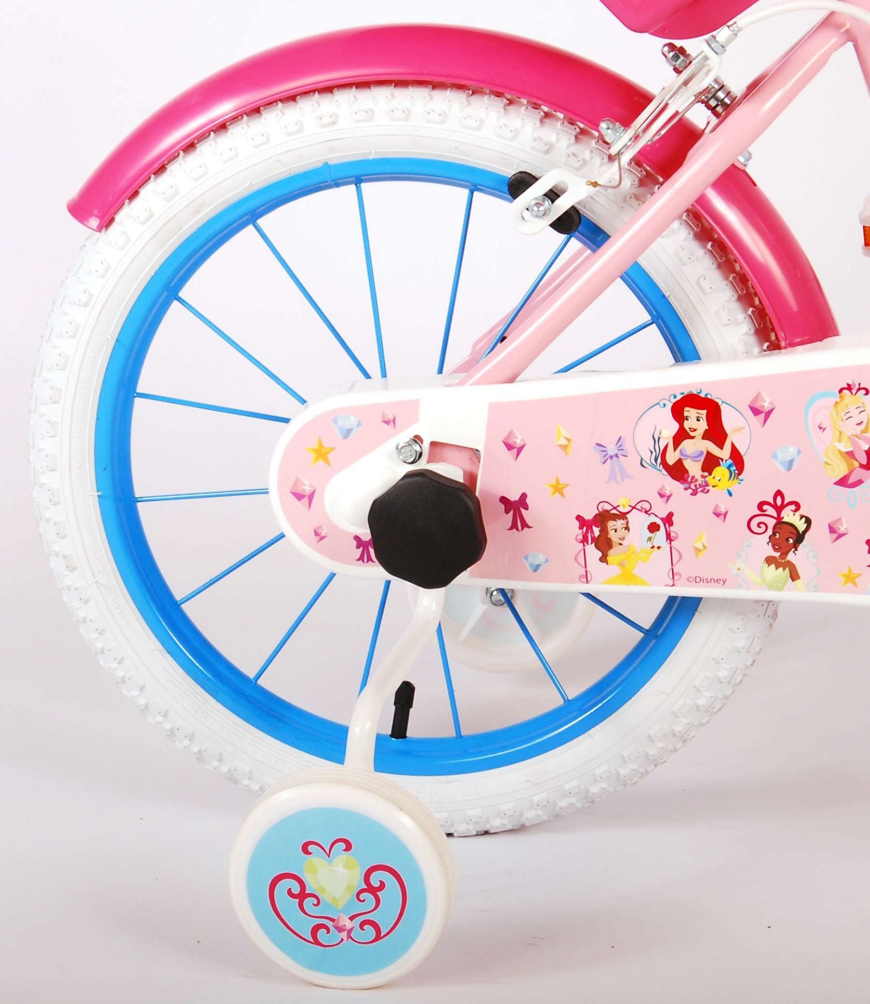 Disney Princess Kinderfiets - Meisjes - 16 inch - Roze/Blauw - Twee Handremmen