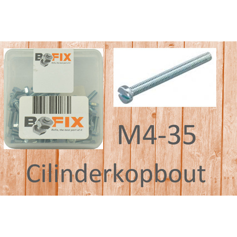 Bofix cilinderkopbout m4x35 verzinkt (50st)