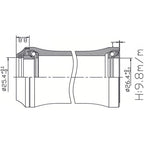 Tecora Balhoofdstel1 inch geinteg. 45x45 26.4 cartg.zwart