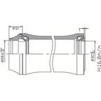 Tecora Balhoofdstel 1 1 8 inch geintegreerd 45x45 cart.30.0 zwart