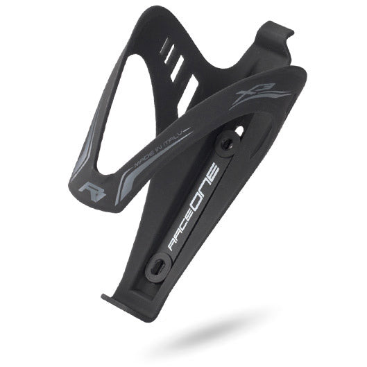 Saccon Bidonhouder rubberized X3 matzwart (grijs opdruk)