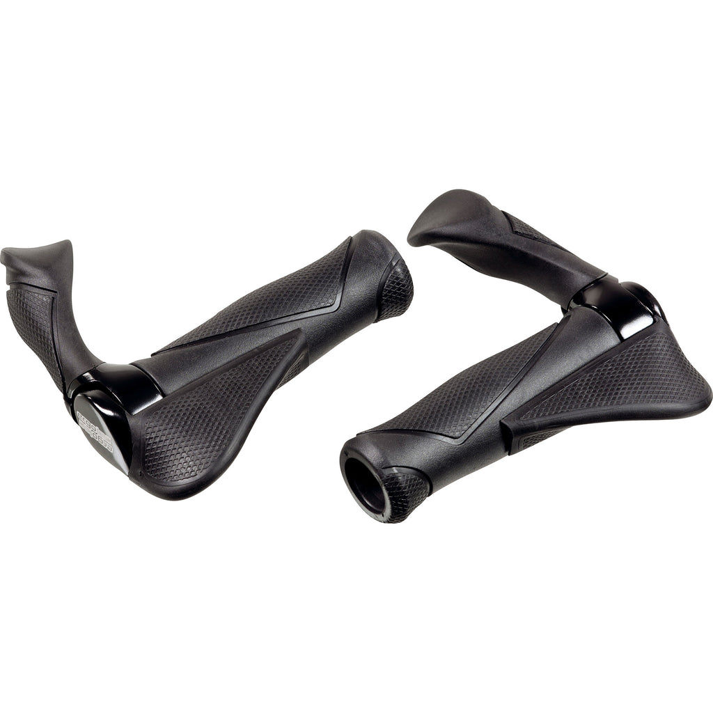 Ergotec handvatpaar mf2 small kraton aluminium 130+130 mm - zwart