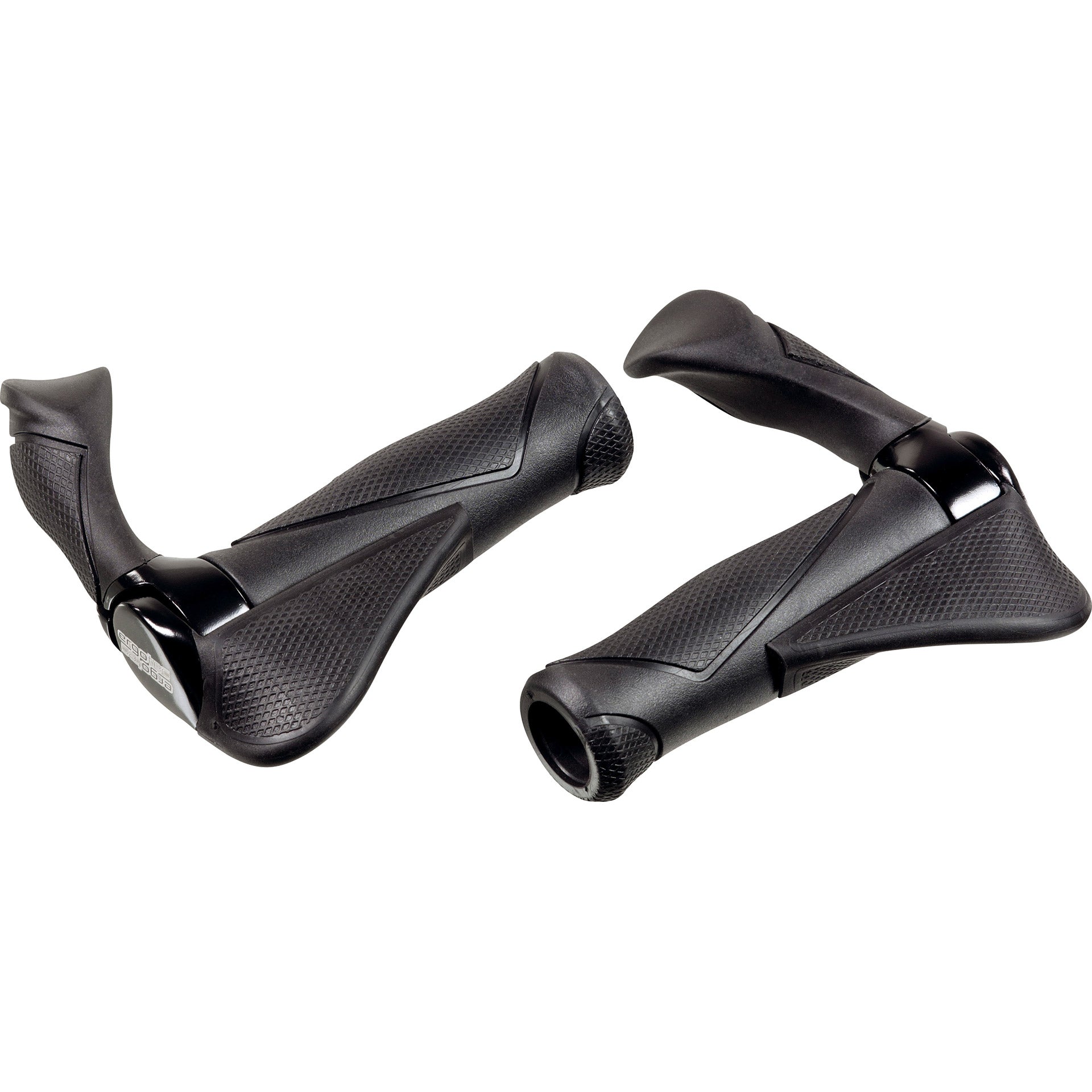Ergotec handvatpaar mf2 small kraton aluminium 130+130 mm - zwart