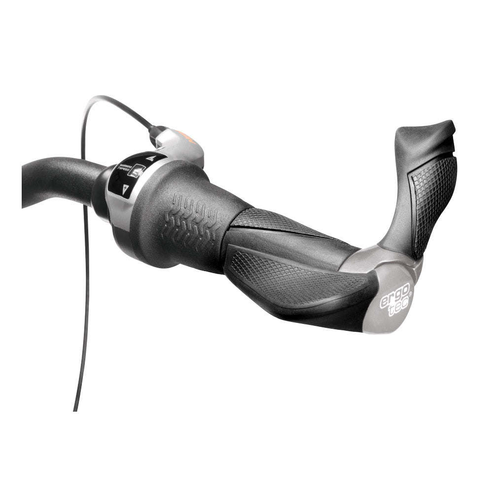 Ergotec handvatpaar mf2 kraton aluminium 130 + 87 mm - zwart
