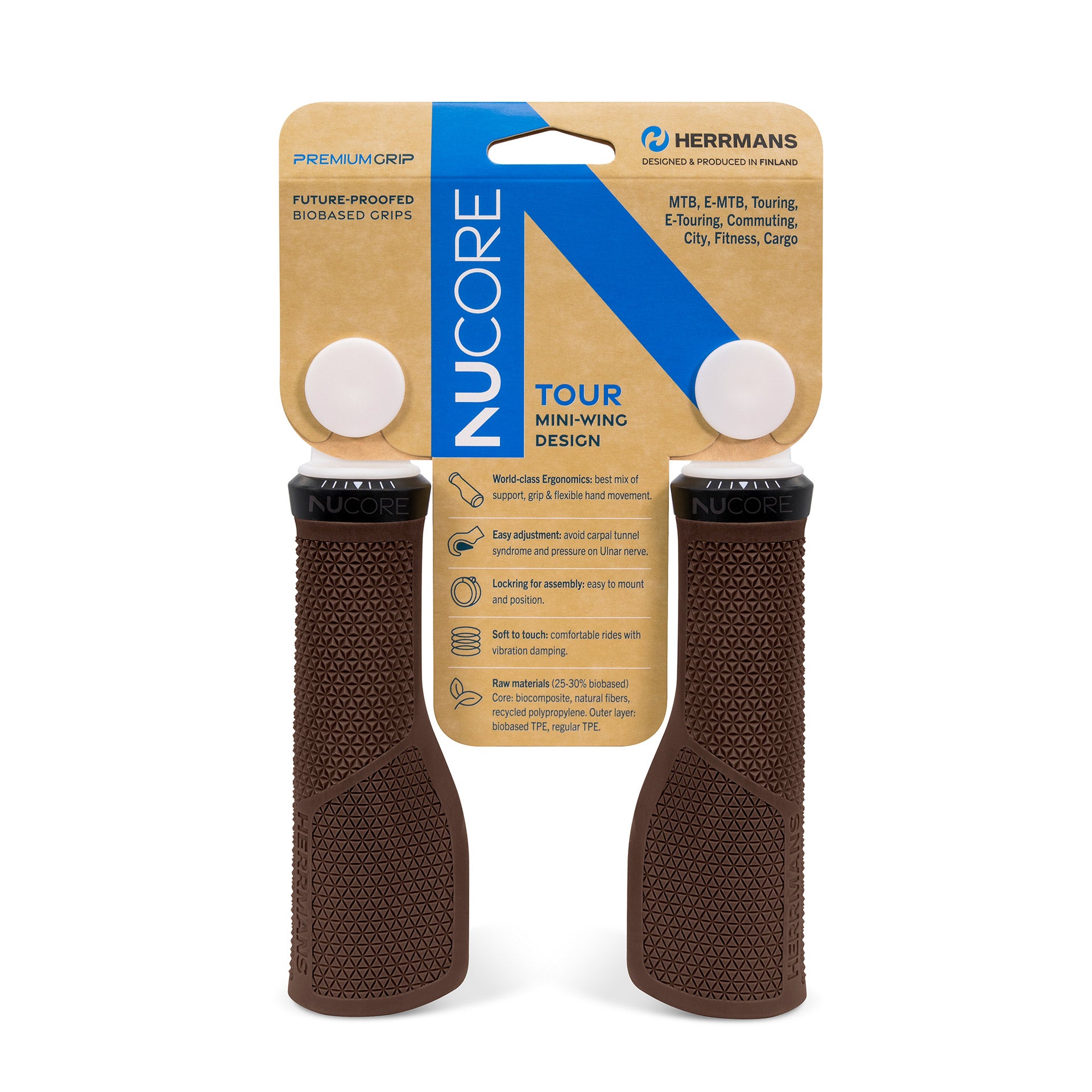 Herrmans handvatset nucore tour peak 130 130mm bruin