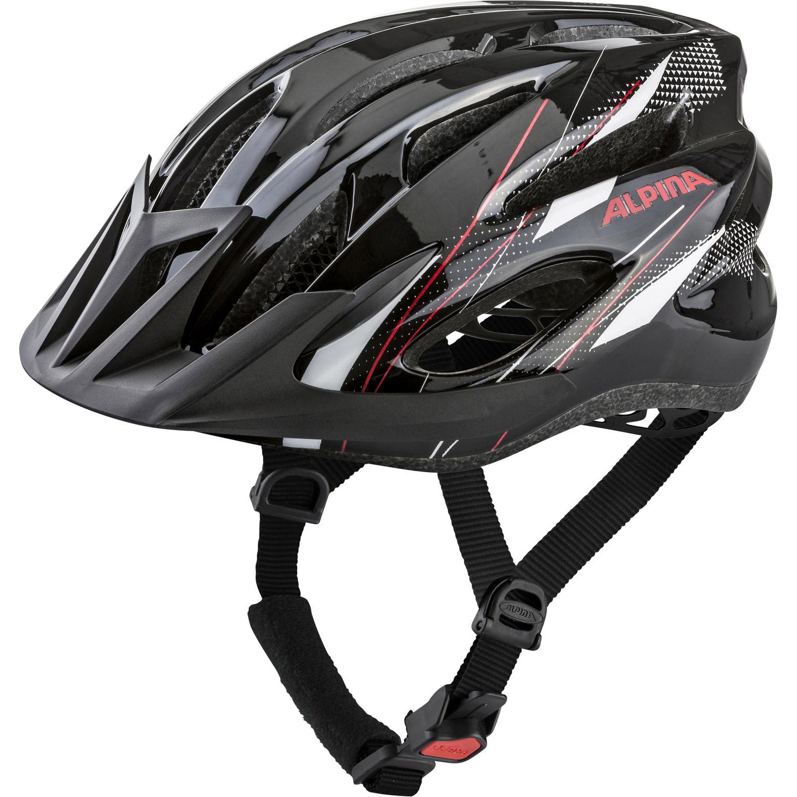 Alpina sports mtb helm mtb17 glans 58-61 zwart wit rood