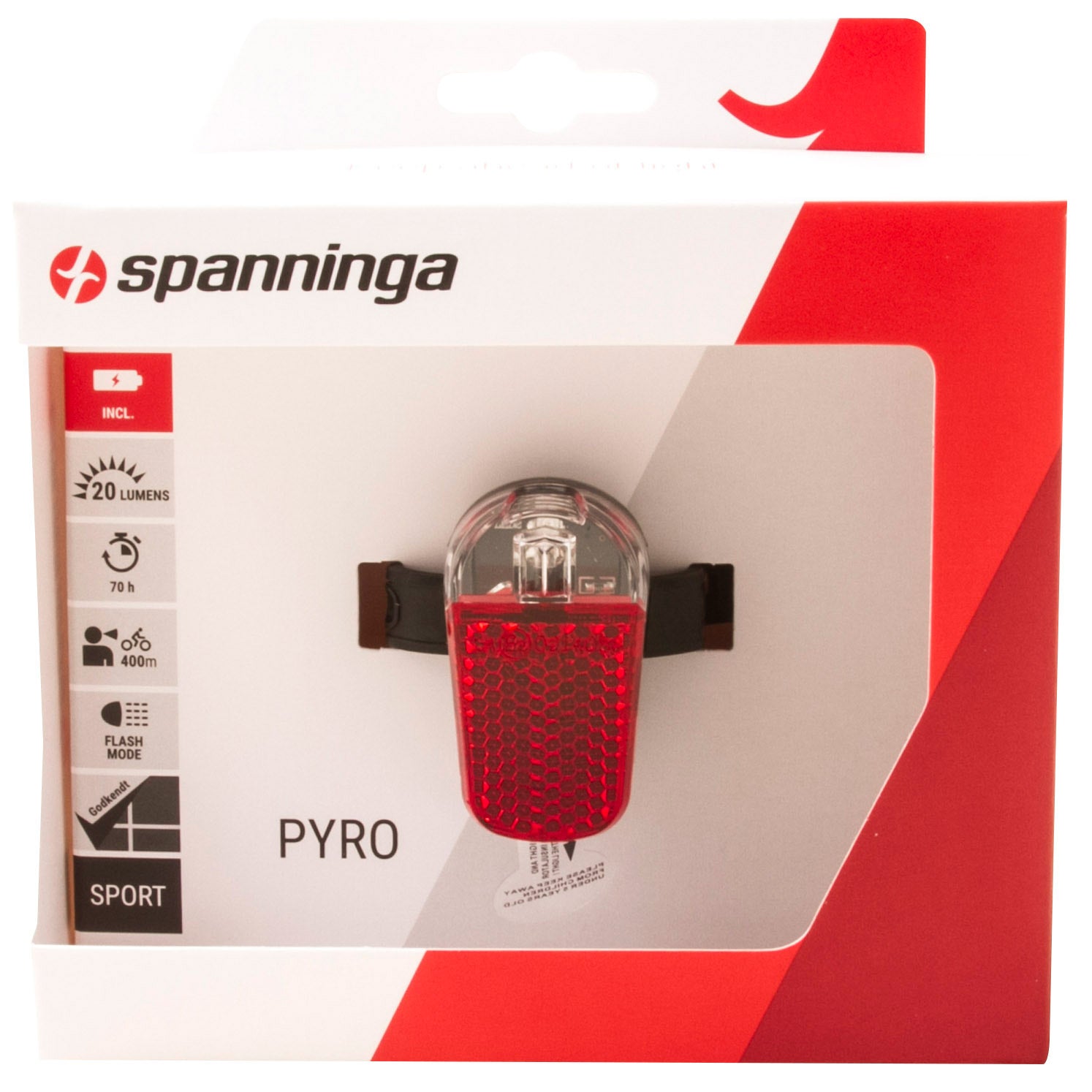Spanninga Achterlicht Pyro Flash batterij