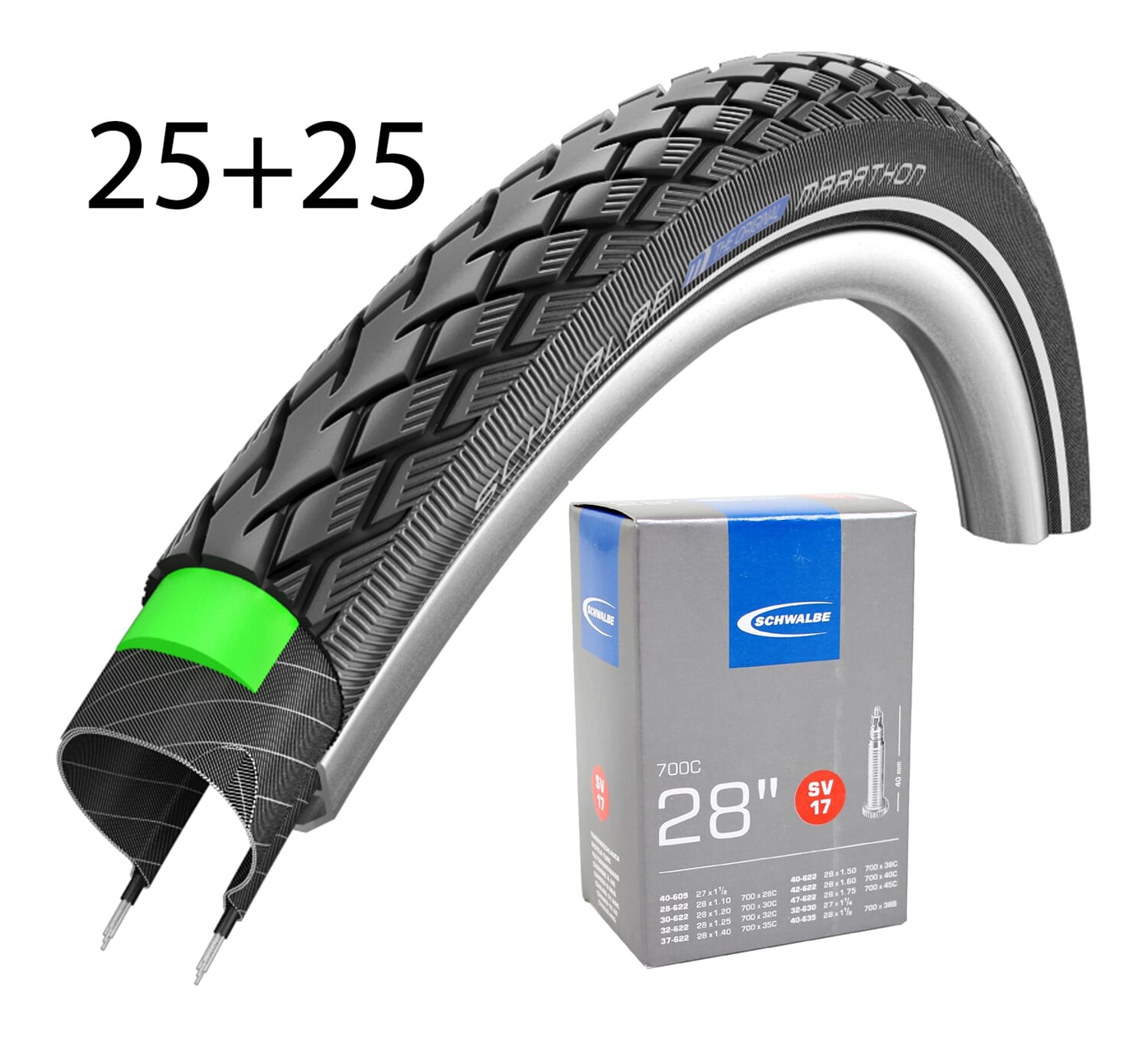 Schwalbe Buitenband Marathon 28 x 1.40 zwart refl+bnb FV 25x
