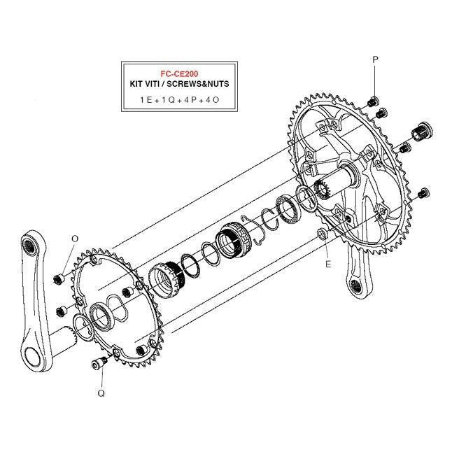 Campagnolo kettingbladboutset Centaur alu zilver