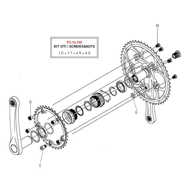 Campagnolo kettingbladboutset Veloce alu zilver
