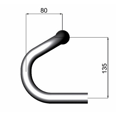 Deda stuurbocht speciale ⌀26mm 46cm polish zilver