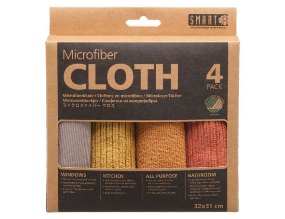 Smart Microvezel Schoonmaakdoekjes Mosterd/Roestbruin 4st