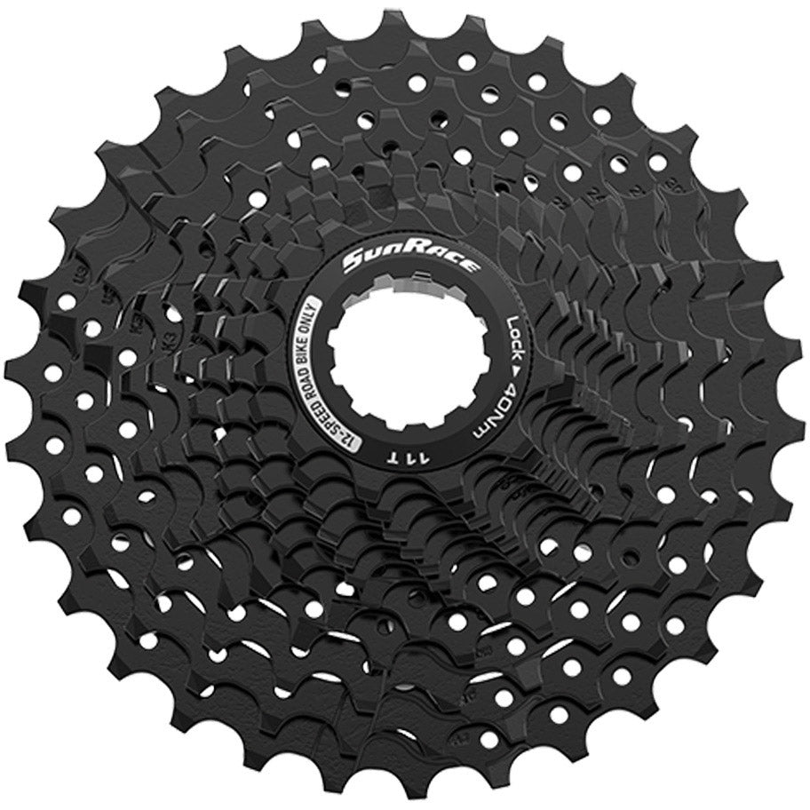 Sunrace cassette csrz800 12v 11-36t zwart rood
