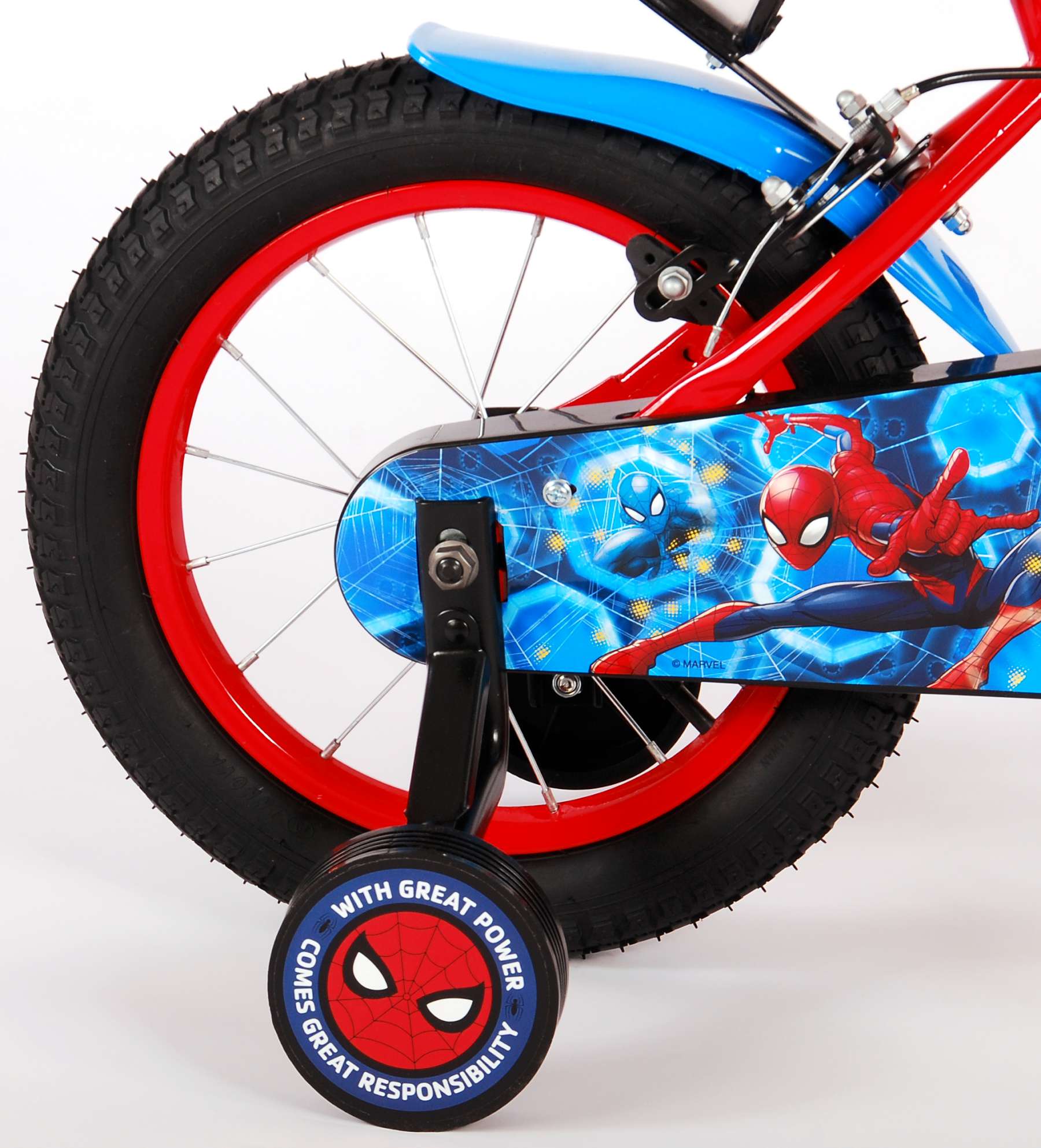 Spiderman Spider-Man Kinderfiets Jongens 14 inch Rood/Blauw Twee Handremmen