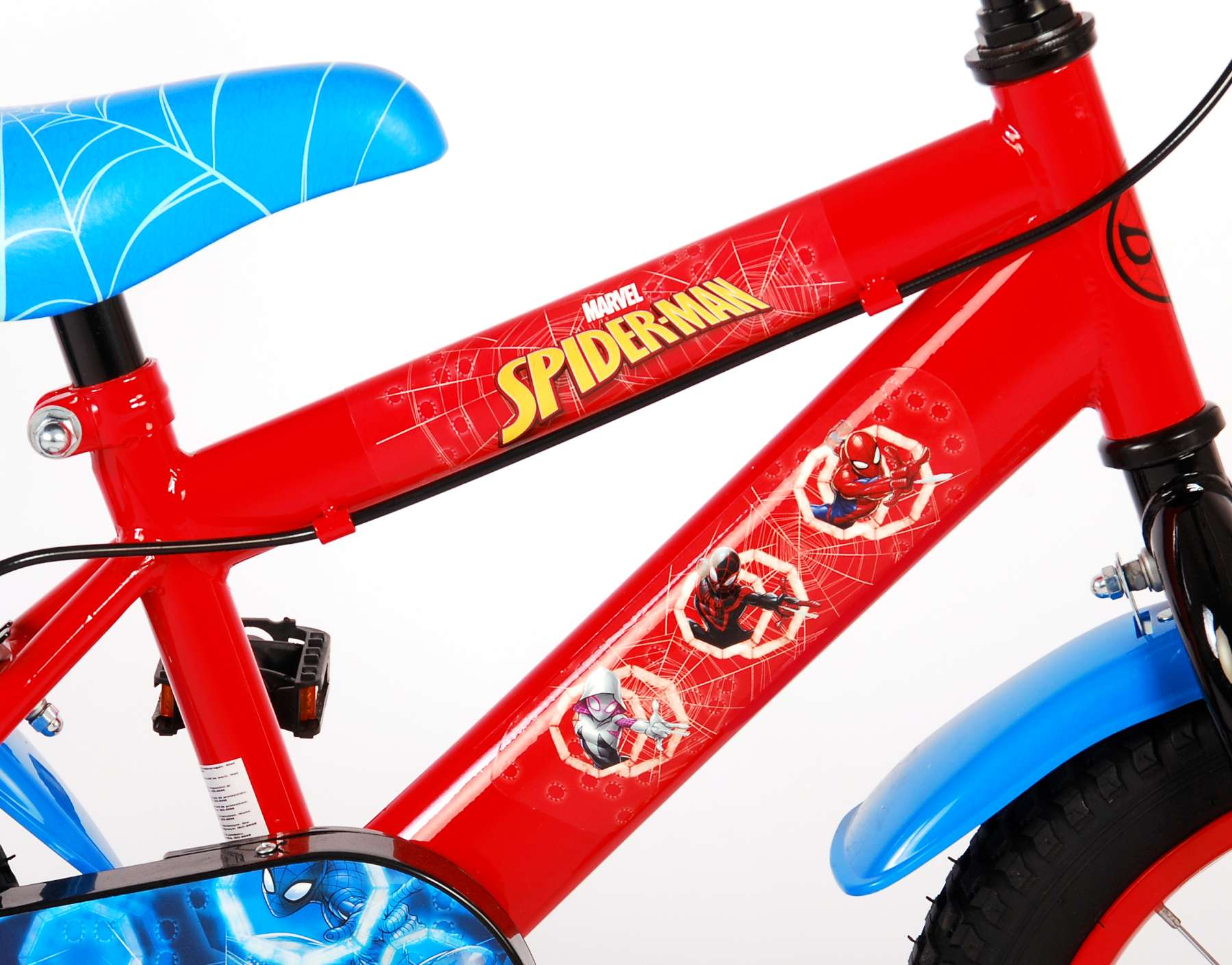 Spiderman Spider-Man Kinderfiets Jongens 14 inch Rood/Blauw Twee Handremmen