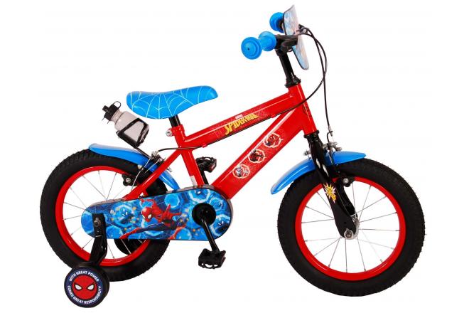 Spiderman Spider-Man Kinderfiets Jongens 14 inch Rood/Blauw Twee Handremmen