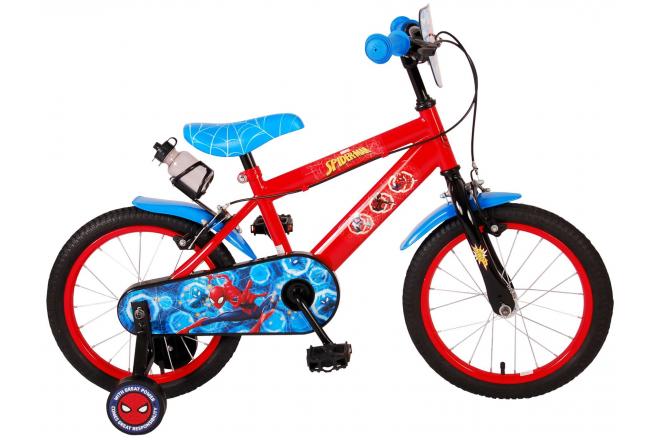 Spiderman Ultimate Spider-Man Kinderfiets Jongens 16 inch Blauw/Rood Twee handremmen