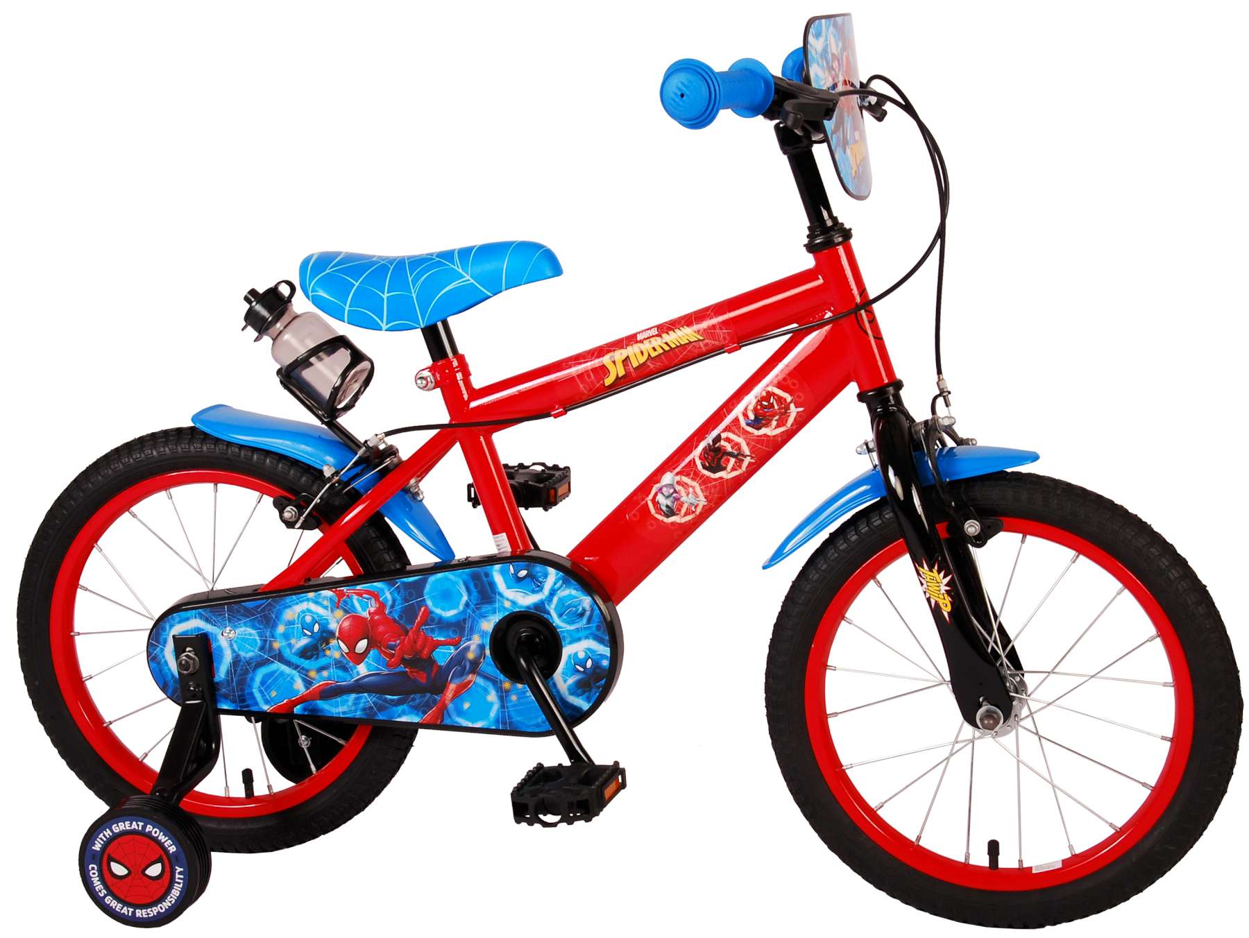 Spiderman Ultimate Spider-Man Kinderfiets Jongens 16 inch Blauw/Rood Twee handremmen