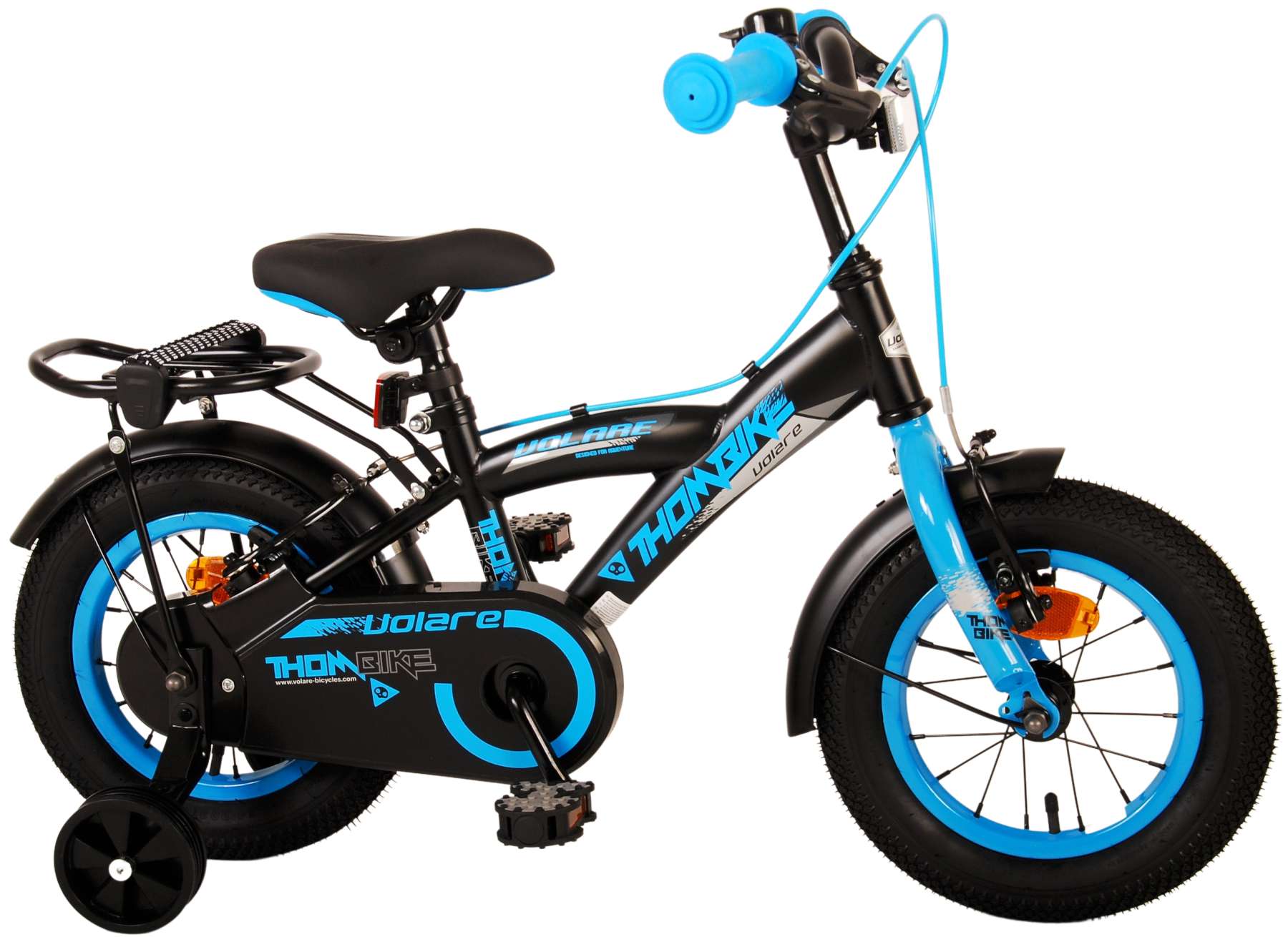 Volare Thombike Kinderfiets Jongens 12 inch Zwart Blauw Twee Handremmen