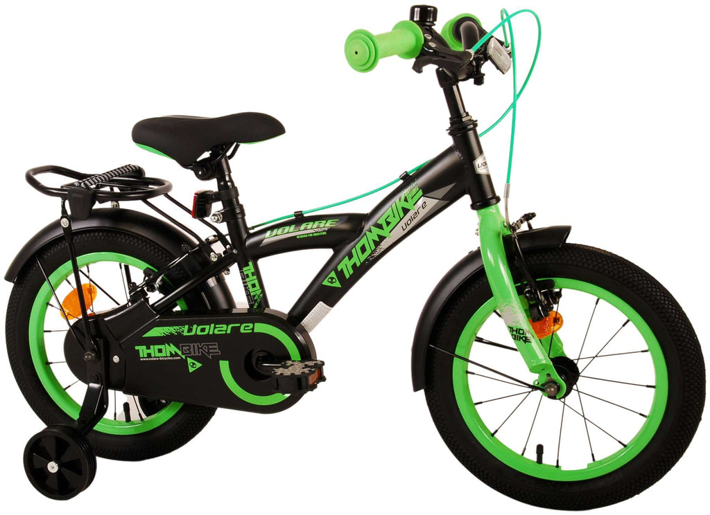 Volare Thombike Kinderfiets Jongens 14 inch Zwart Groen Twee Handremmen