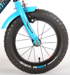 volare rocky kinderfiets - jongens - 14 inch - zwart/blauw - 95% afgemonteerd - prime collection