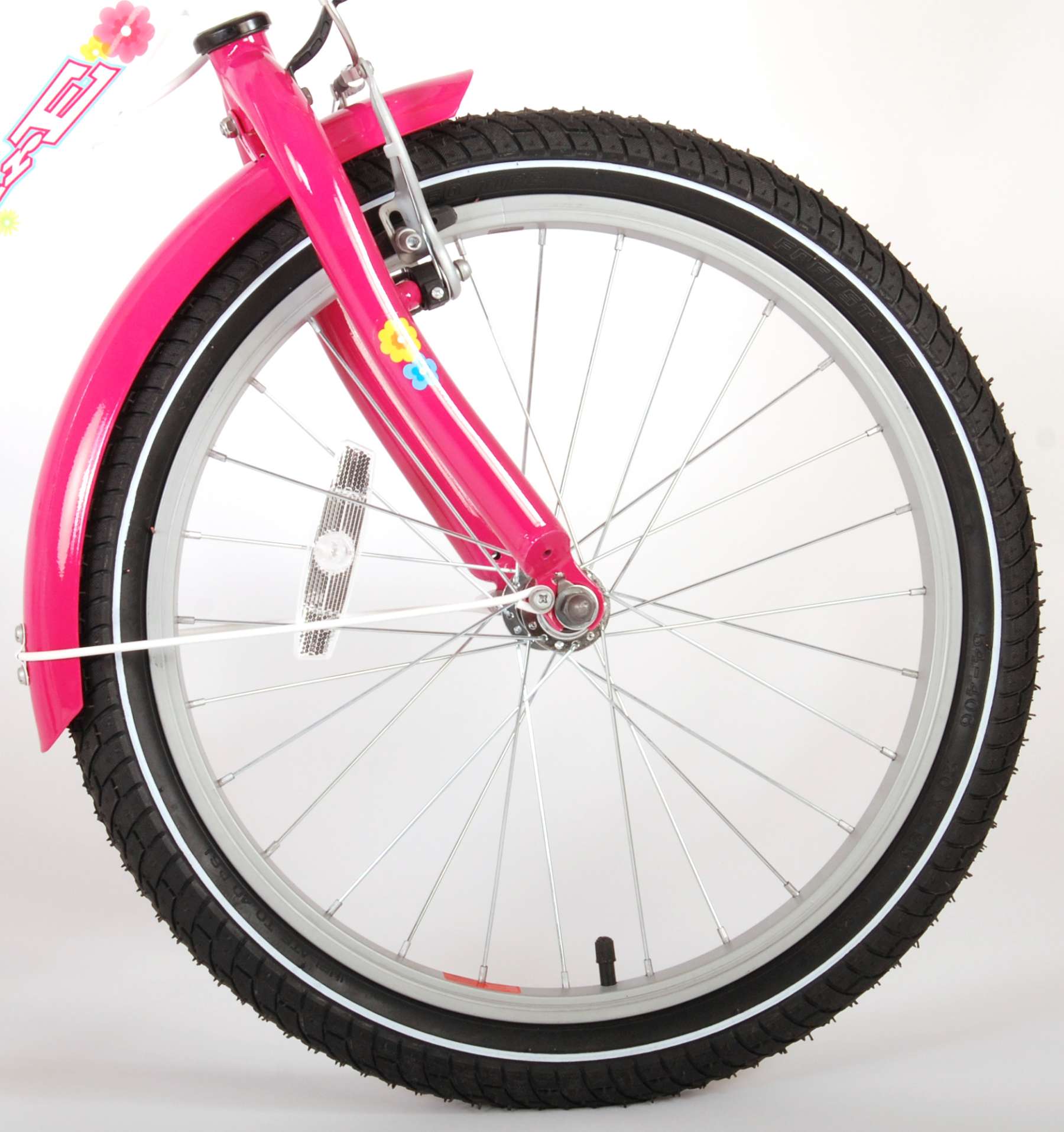 Volare Ashley Kinderfiets - Meisjes - 20 inch - Wit/Roze - twee handremmen