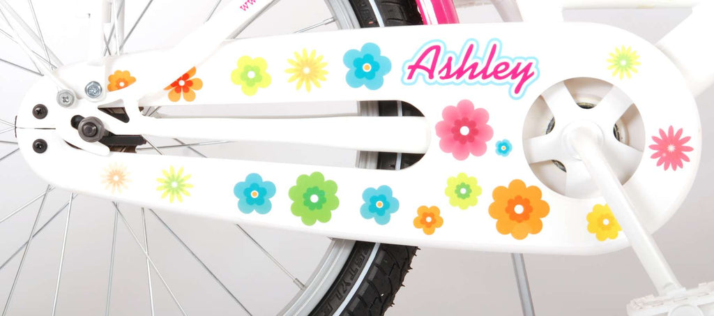 Volare Ashley Kinderfiets - Meisjes - 20 inch - Wit/Roze - twee handremmen