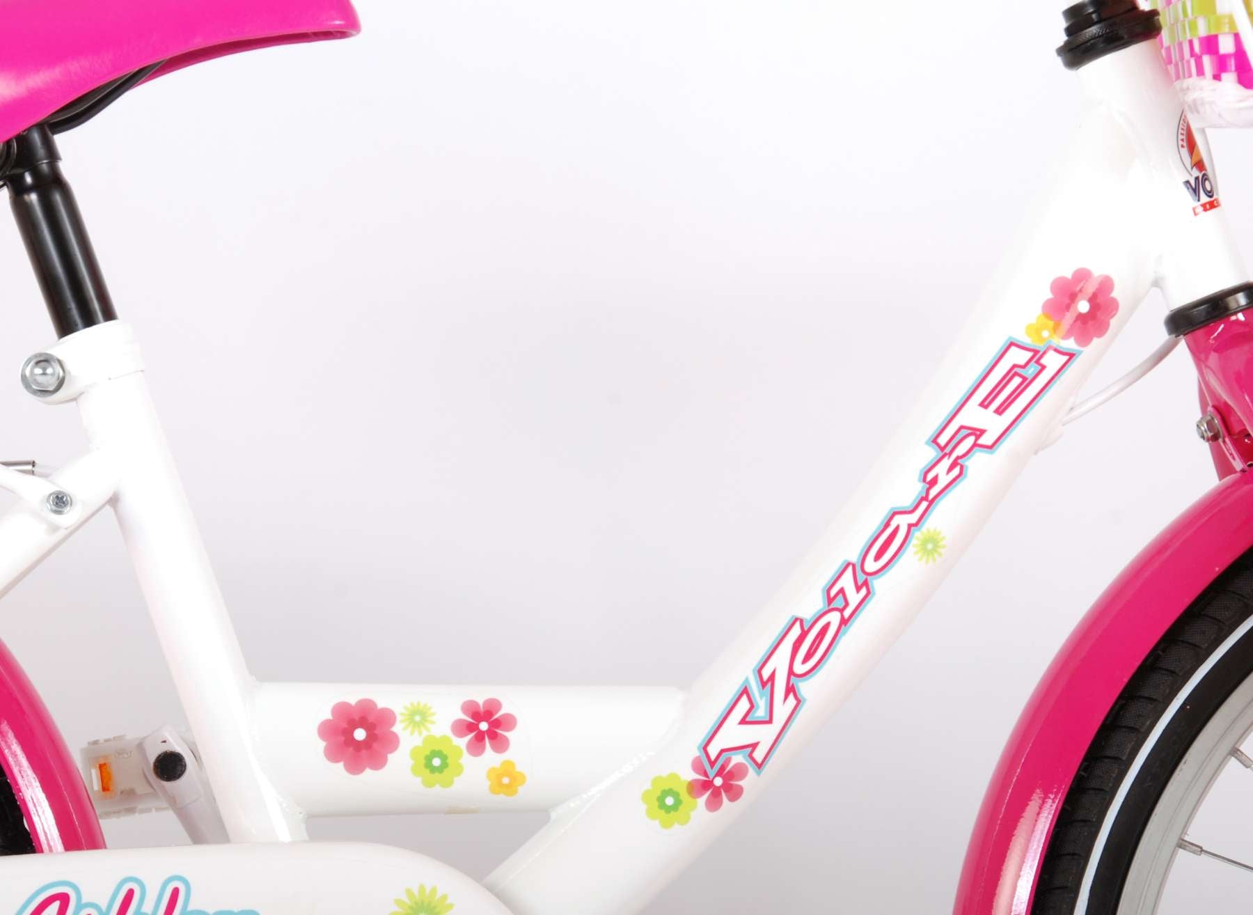 Volare Ashley Kinderfiets - Meisjes - 20 inch - Wit/Roze - twee handremmen