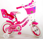 Volare Lovely Kinderfiets Meisjes 12 inch Roze Wit Twee Handremmen
