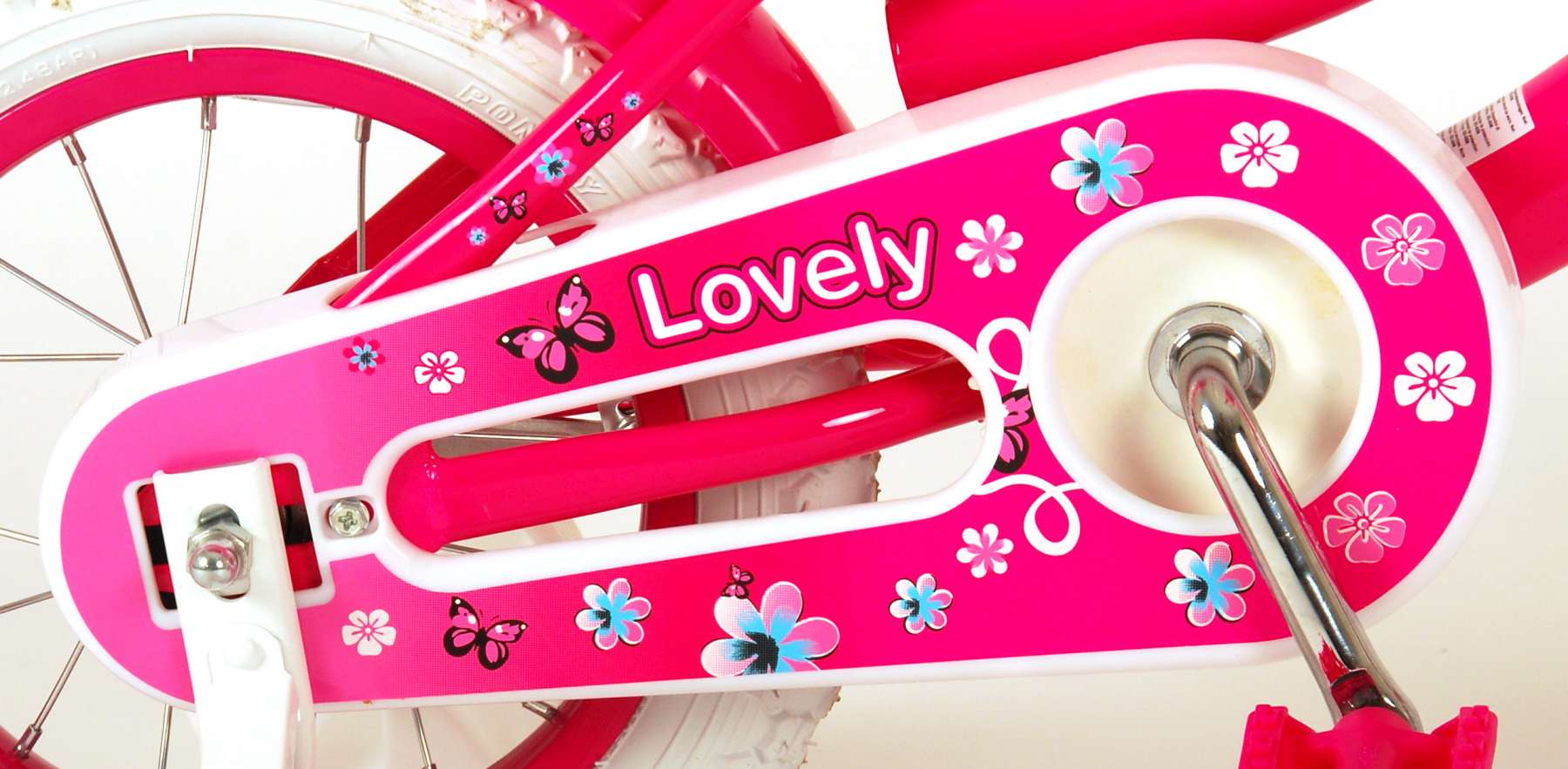 Volare Lovely Kinderfiets Meisjes 12 inch Roze Wit Twee Handremmen