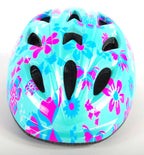 Volare kinder fietshelm - xs - blauw roze bloemetjes - 47-51 cm - extra klein model