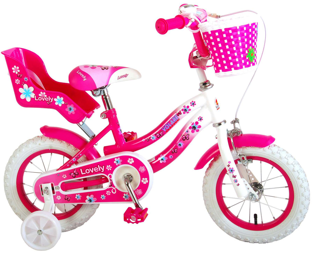 Volare Lovely Kinderfiets - Meisjes - 12 inch - Roze/Wit