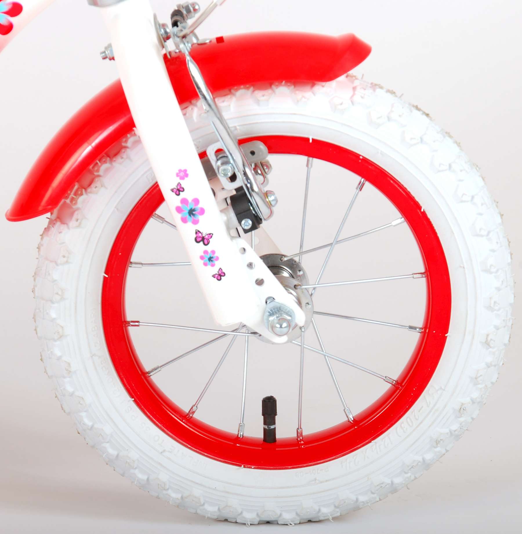 Volare Lovely Kinderfiets Meisjes 12 inch Rood Wit Twee Handremmen