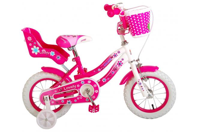 Volare Lovely Kinderfiets - Meisjes - 12 inch - Roze/Wit