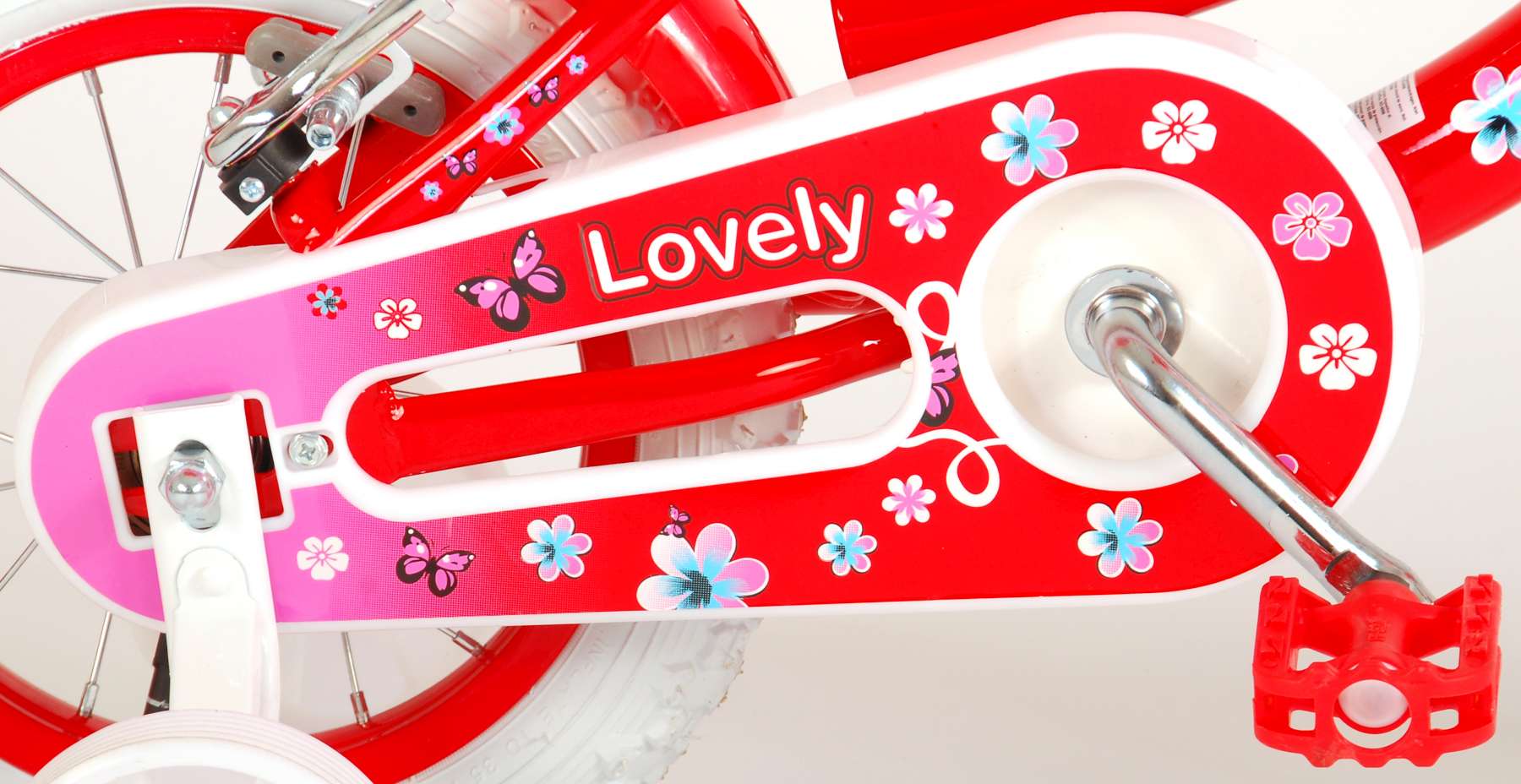 Volare Lovely Kinderfiets Meisjes 12 inch Rood Wit Twee Handremmen