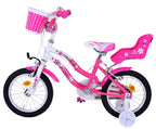 Volare Lovely Kinderfiets Meisjes 14 inch Roze Wit Twee Handremmen